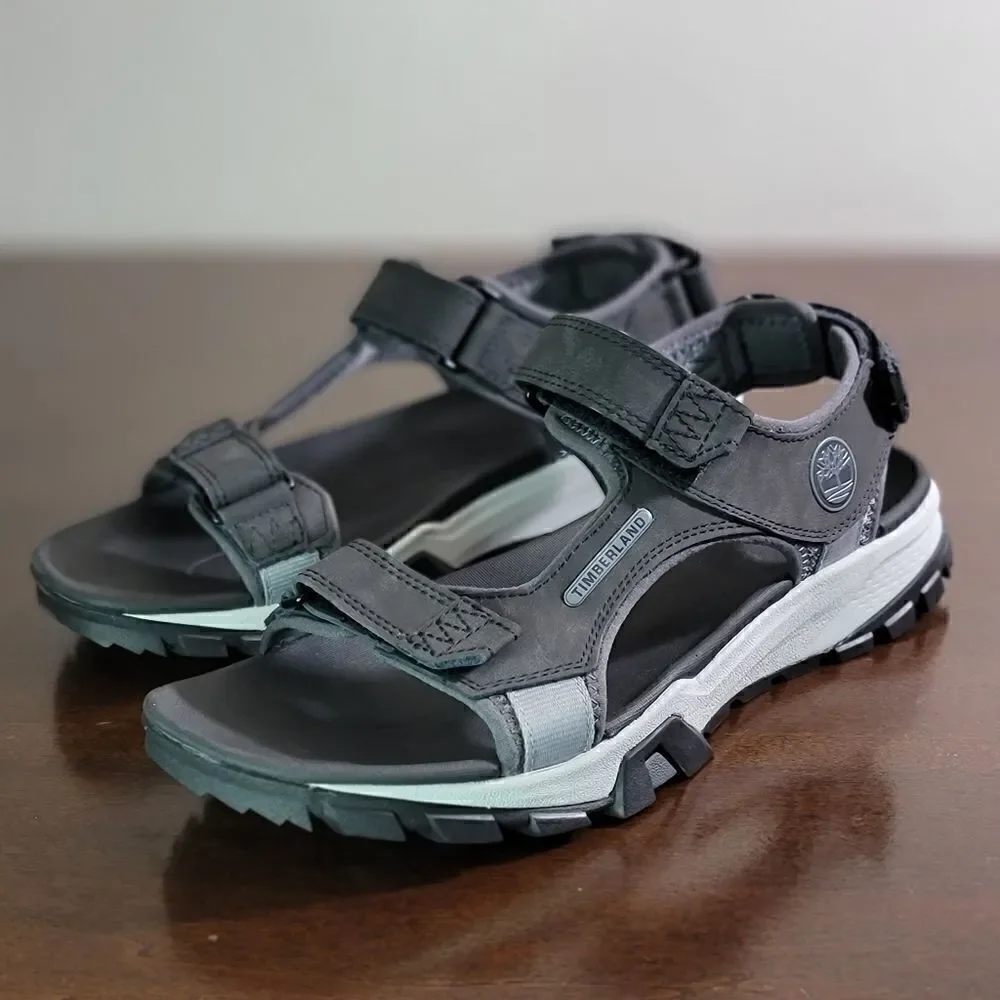 Timberland Garrison Trail Sandals Black Leather Comfort Men's Shoes Boots Gray - Picture 6 of 13